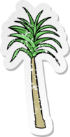 Retro beunruhigter Aufkleber einer Cartoon-Palme png