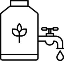 Water container Outline vector illustration icon