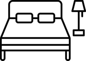 dormitorio contorno vector ilustración icono