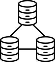 Database connection Outline vector illustration icon