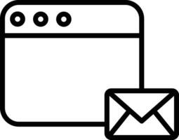 web Inbox Outline vector illustration icon