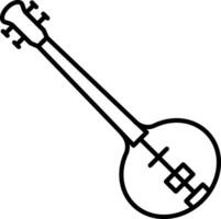 Sitar Outline vector illustration icon