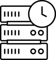 Server Time Outline vector illustration icon