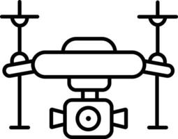 Drone camera Outline vector illustration icon