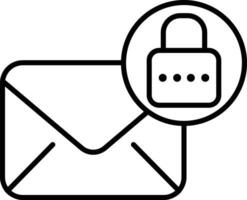 email security Outline vector illustration icon