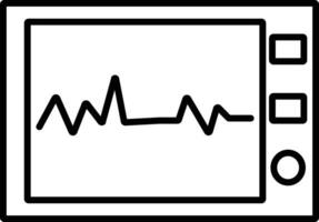 cardiograma monitor contorno vector ilustración icono