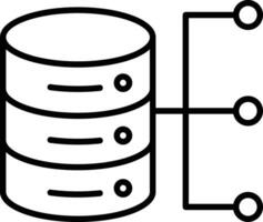 Database Flow Outline vector illustration icon