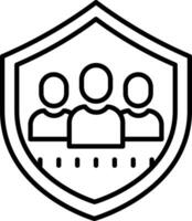 user security shield Outline vector illustration icon