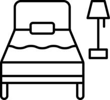 cama contorno vector ilustración icono