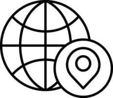 globe location Outline vector illustration icon