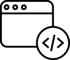 website programming Outline vector illustration icon