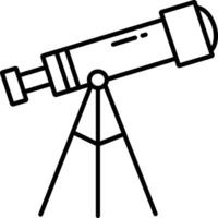 Telescope Outline vector illustration icon