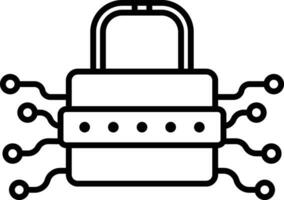 Protection password lock Outline vector illustration icon