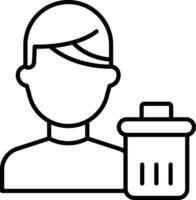 Delete user Outline vector illustration icon