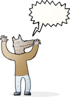 Cartoon-Wolf-Mann mit Sprechblase png