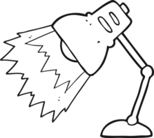 noir et blanc dessin animé brillant lampe png