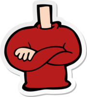 sticker of a cartoon folded arms body png