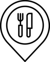 Nearby restaurants Outline vector illustration icon