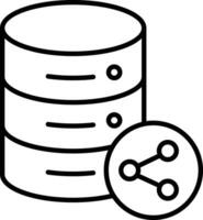 Database Share Outline vector illustration icon