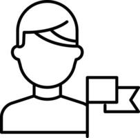 User flag  Outline vector illustration icon