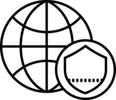 web security Outline vector illustration icon