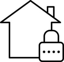 home security lock Outline vector illustration icon