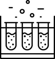 test tube Outline vector illustration icon