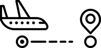 vuelo distancia contorno vector ilustración icono