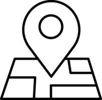 Route Map Outline vector illustration icon