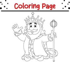 Happy king coloring page for kids vector