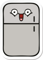 sticker of a cute cartoon fridge freezer png