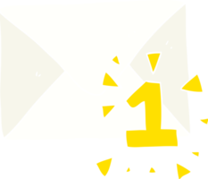 ilustración de color plano de un mensaje de correo electrónico de dibujos animados png