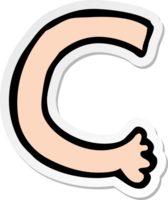 sticker of a cartoon arm png