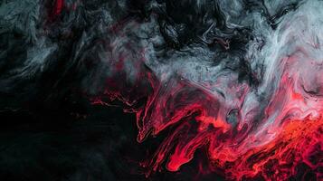 AI generated Abstract background of red and black ink in water. Ink swirling in water. AI generative photo