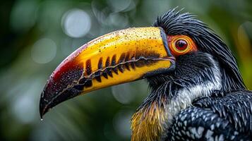 ai generado cerca arriba de un cálao en el selva de costa rico, ai generativo foto