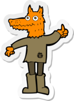 adesivo de um homem raposa de desenho animado png