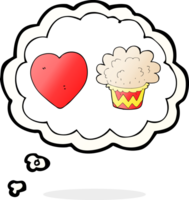 cartoon cupcake with thought bubble png