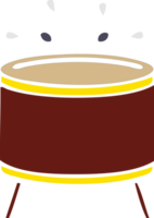 platte kleur retro cartoon drum png