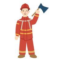 a simple drawing of a fireman illustration vector