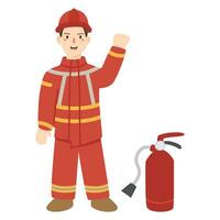 Professional Rescue Firefighters Men Workers vector