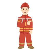 Fireman Wearing Protective Uniform illustration vector