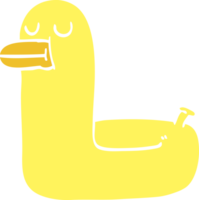 flat color illustration cartoon yellow ring duck png