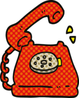 Cartoon-Telefon im Comic-Stil klingelt png