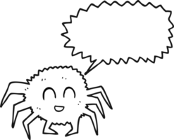 black and white cartoon spider png