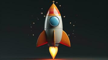 AI generated Space rocket in space. 3d illustration. AI generative photo