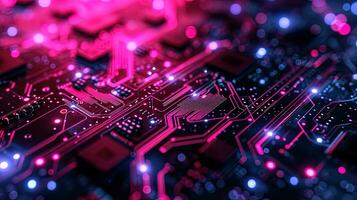 AI generated Circuit board background. Electronic computer hardware technology, ai generative photo