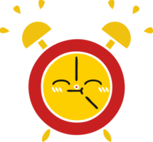 flat color retro cartoon alarm clock png