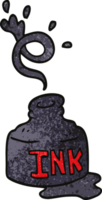 cartoon doodle spilled ink bottle png