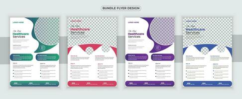 Medical Flyer Or Dl Flyer And Rack Card Design Template and Medical Brochure Design vector