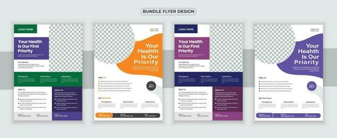 Medical Flyer Or Dl Flyer And Rack Card Design Template and Medical Brochure Design vector